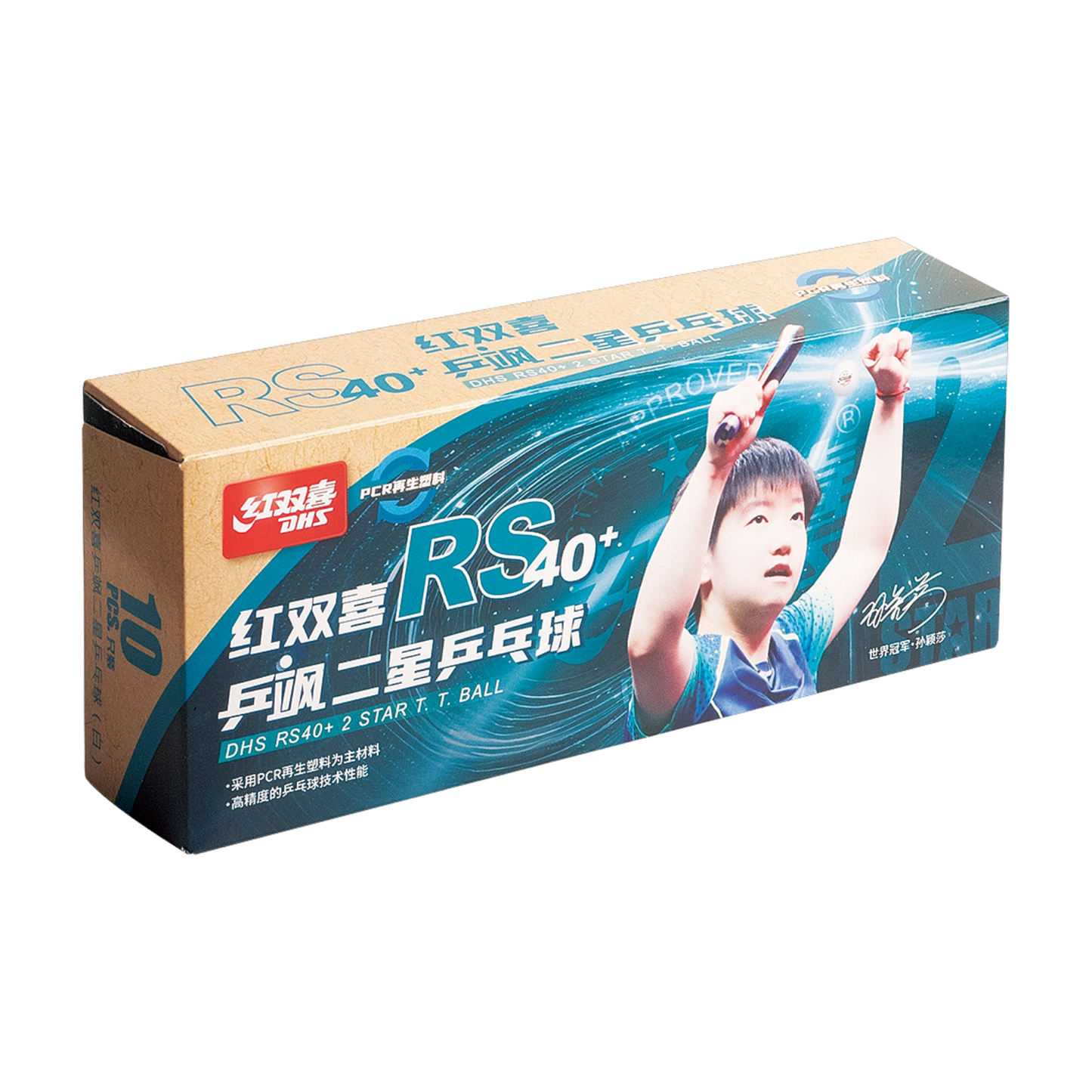 DHS RS40 2 Star Recycled Material Table Tennis Ball