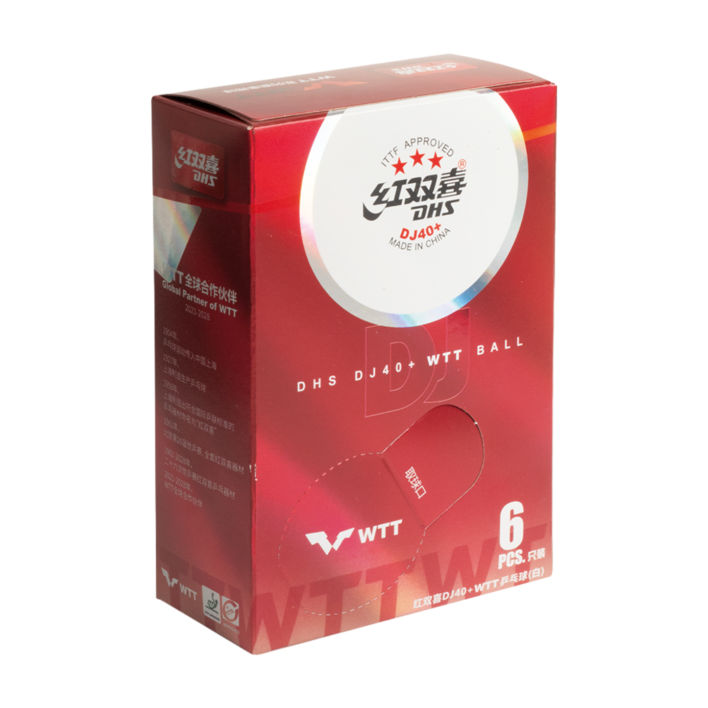 DHS DJ40+ WTT 3-Star Table Tennis Balls